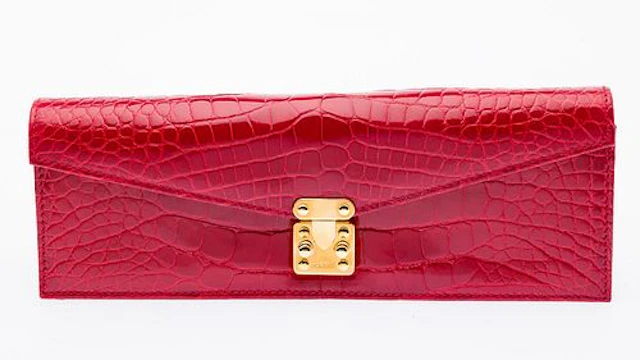 Lana Marks Red Alligator Clutch with Strap