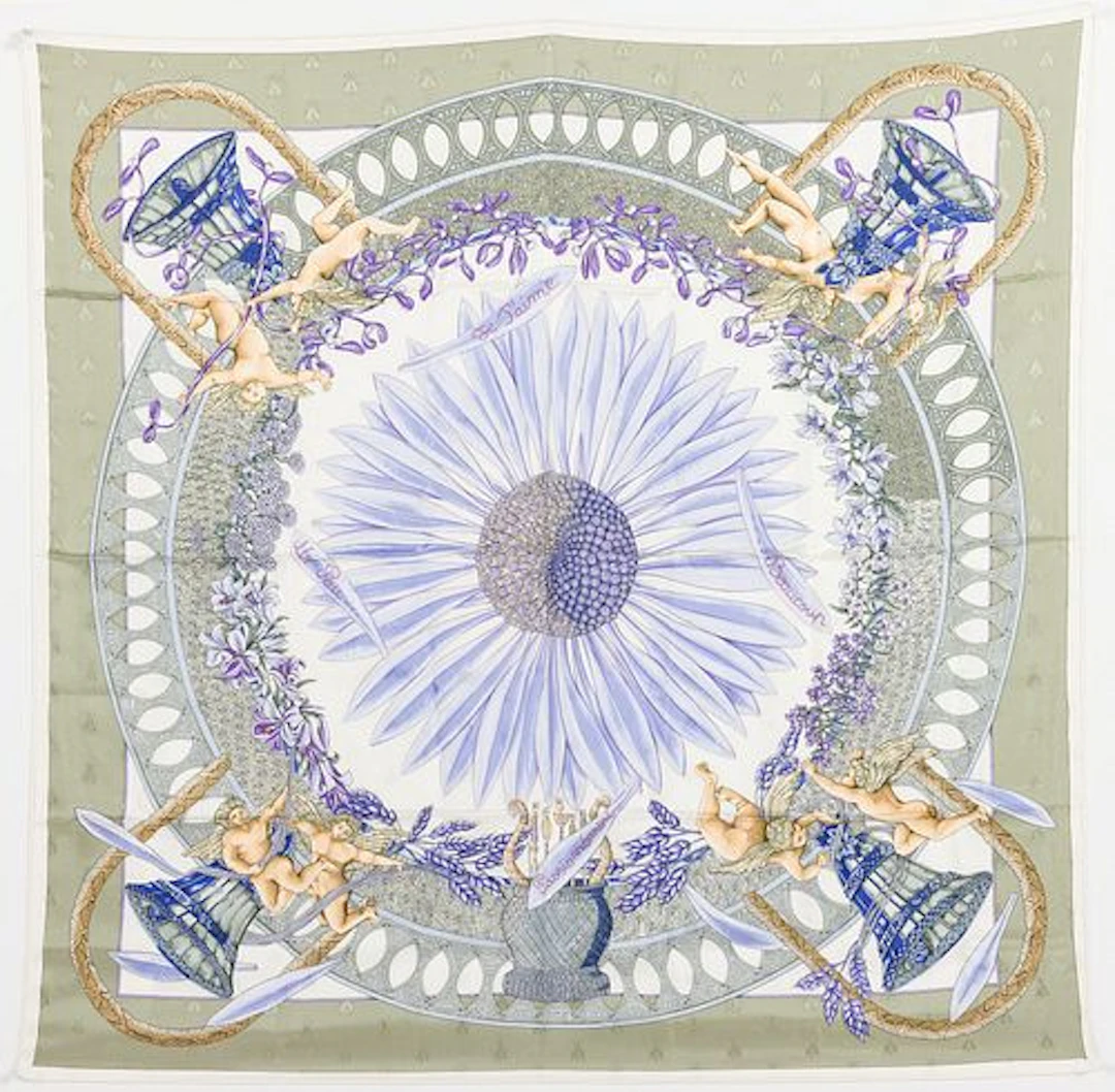 Hermes Carre 90 Amours Bee Silk Scarf