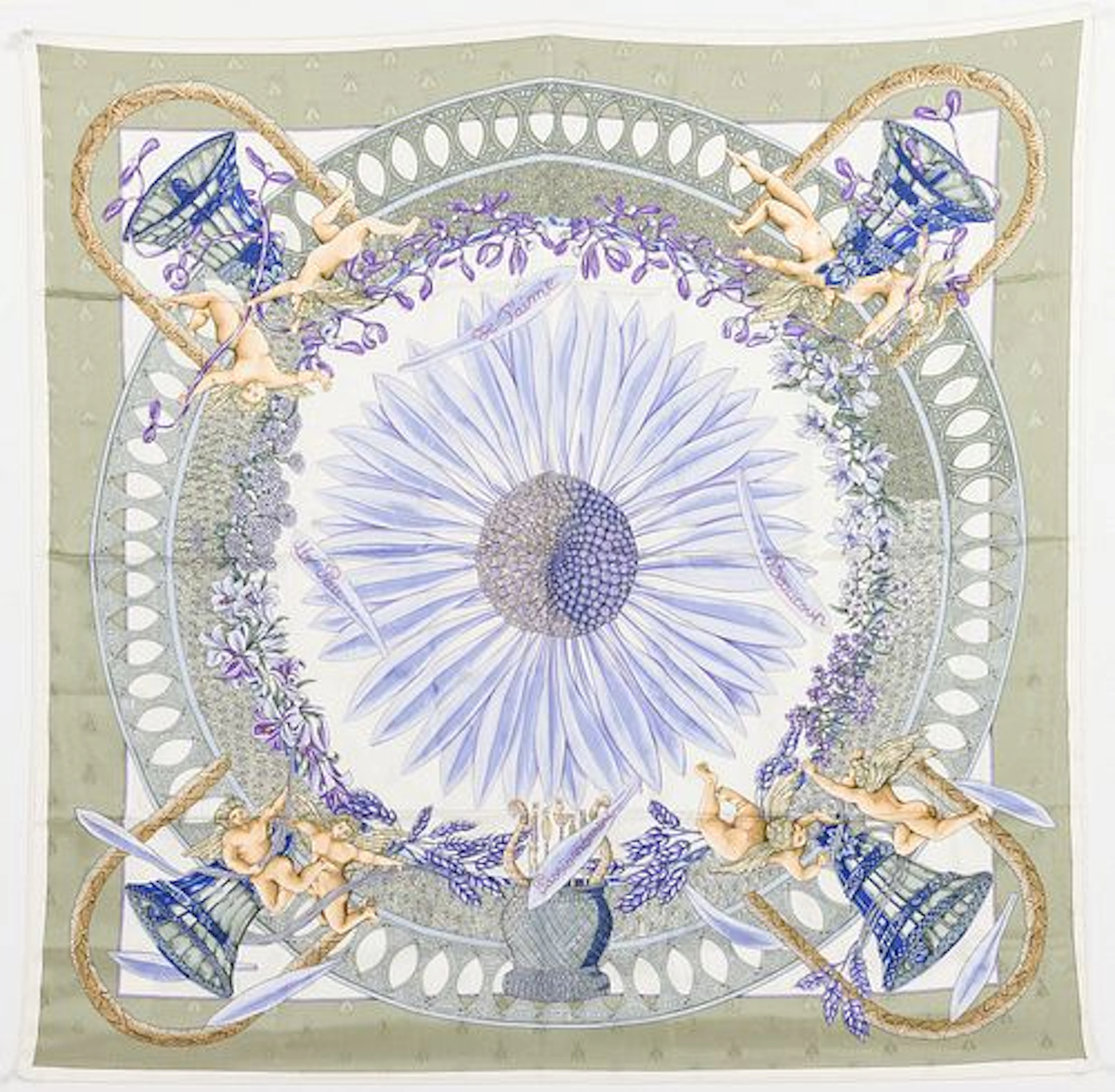 Hermes Carre 90 Amours Bee Silk Scarf