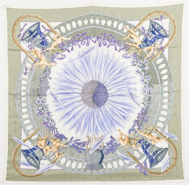 Hermes Carre 90 Amours Bee Silk Scarf