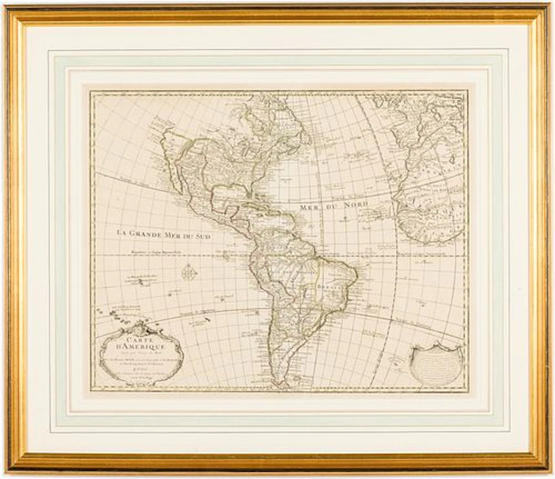 Guillaume De L'Isle, Map of the Americas, 1733