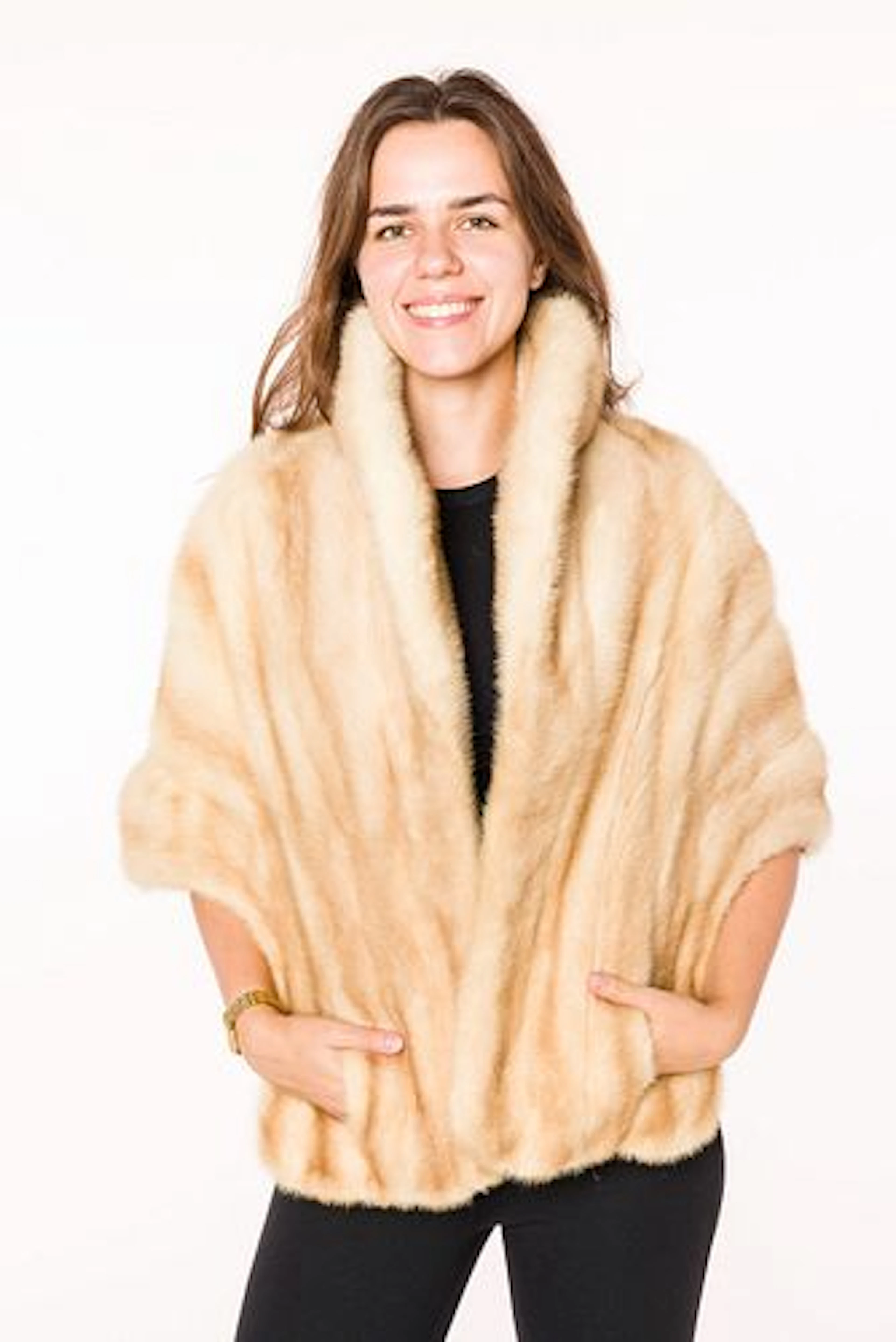 Light-Colored Mink Capelet