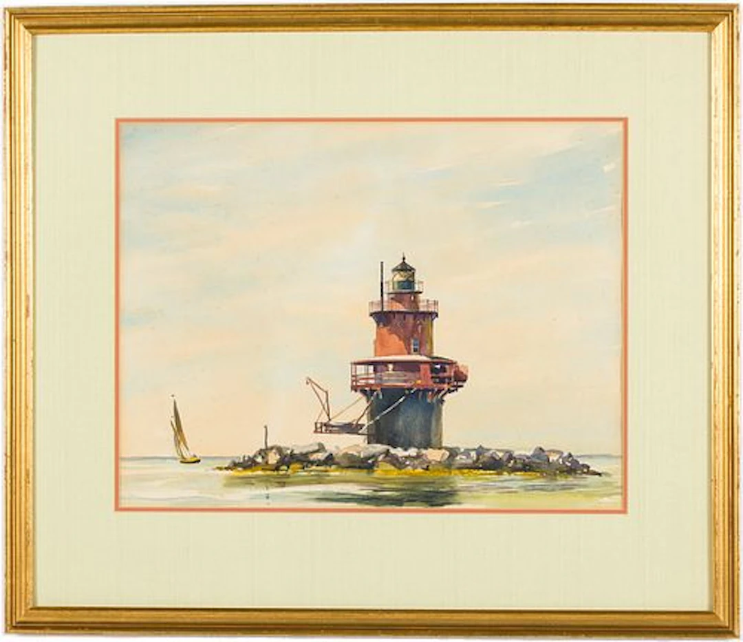 Unsigned, Lighthouse, Watercolor on Paper