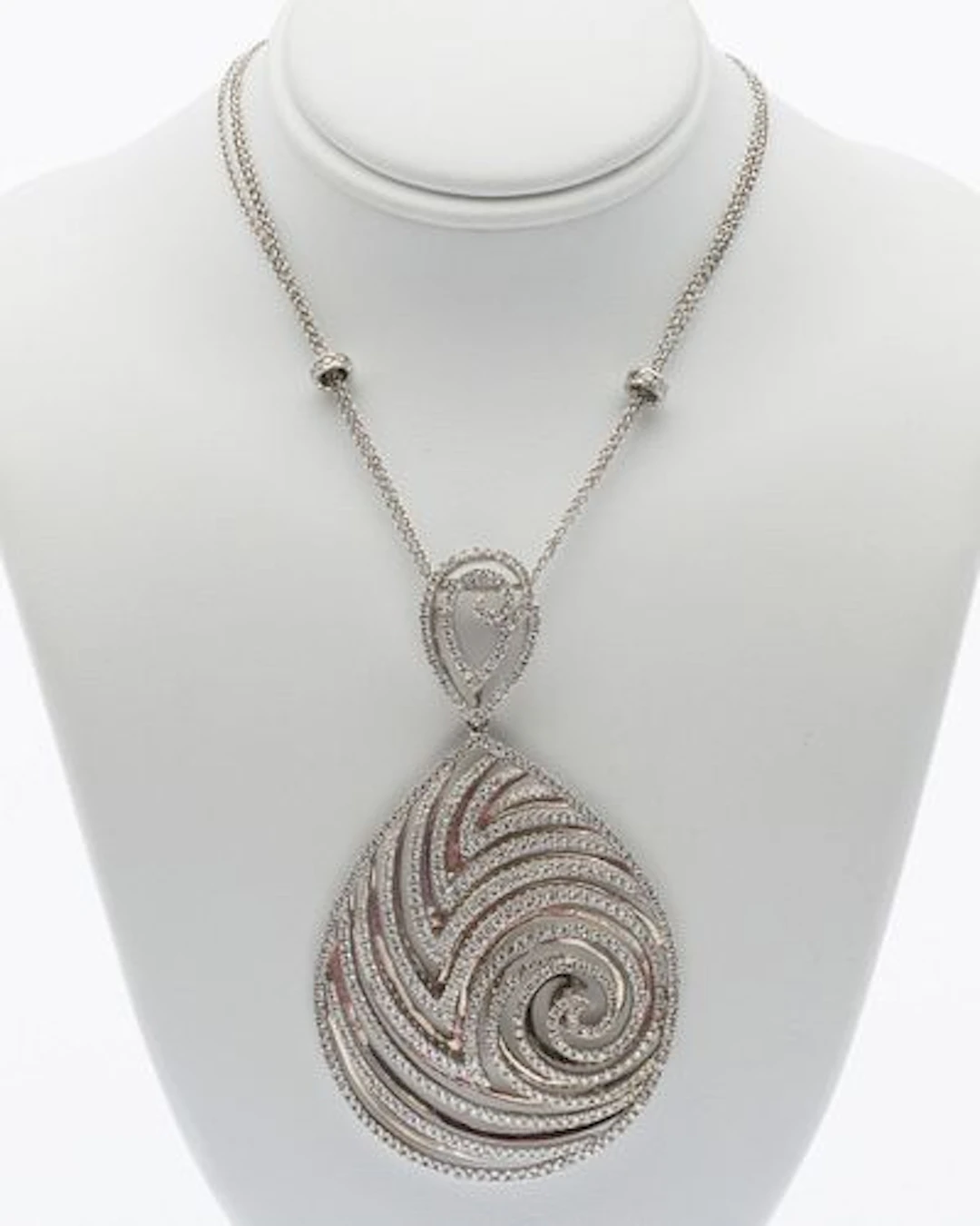 18K Gold and Diamond Spiral Pendant