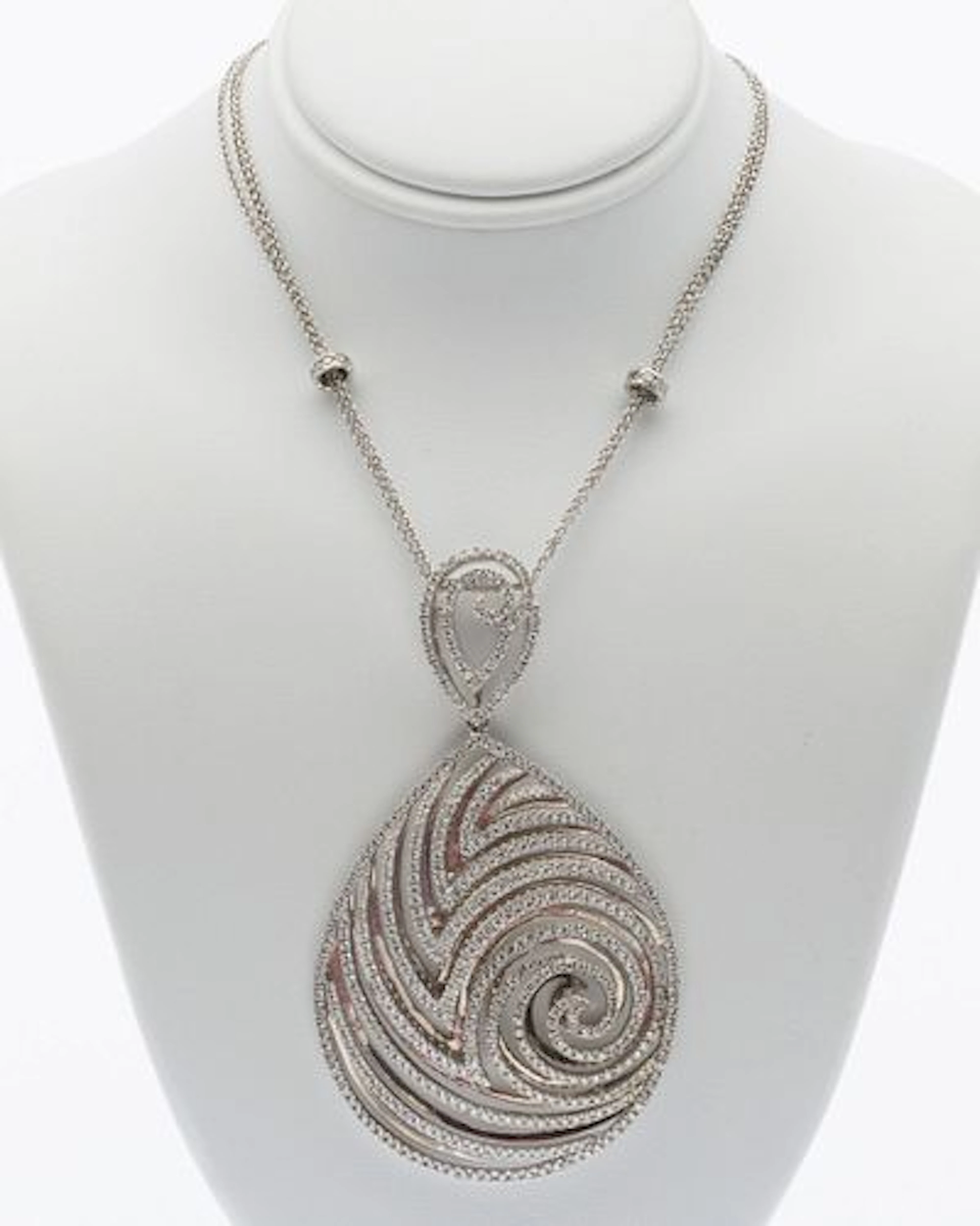 18K Gold and Diamond Spiral Pendant