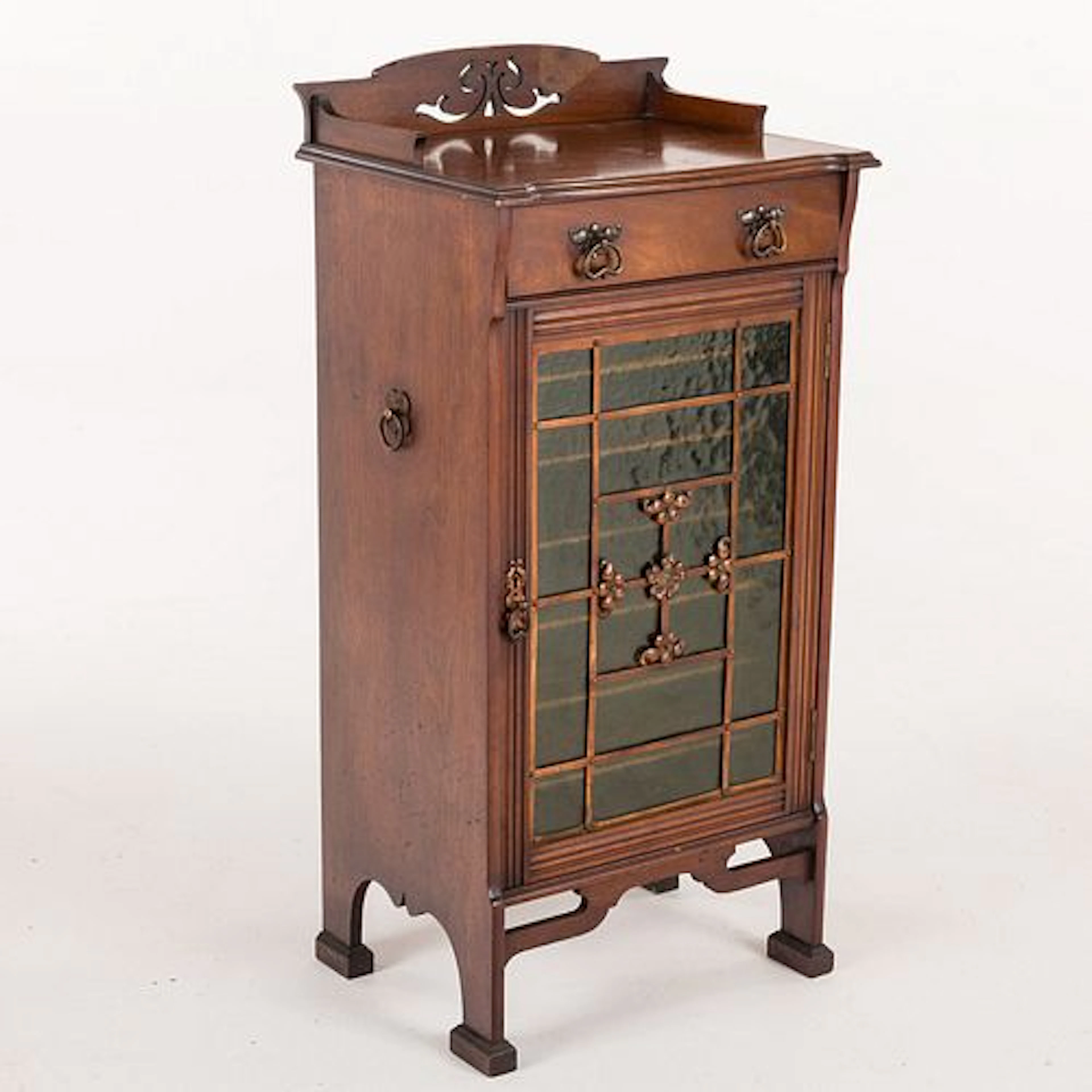 Arts and Crafts Walnut Sheet Music Cabinet
