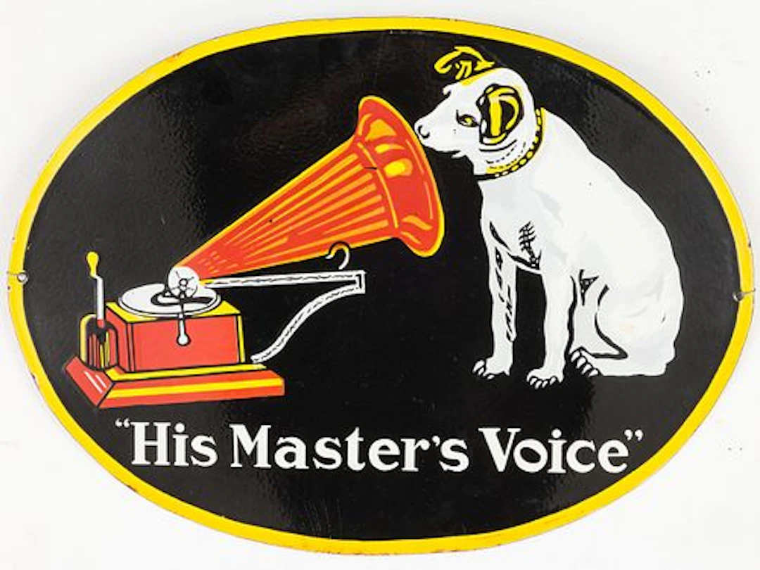 His Master's Voice, RCA Victor, Porcelain Sign