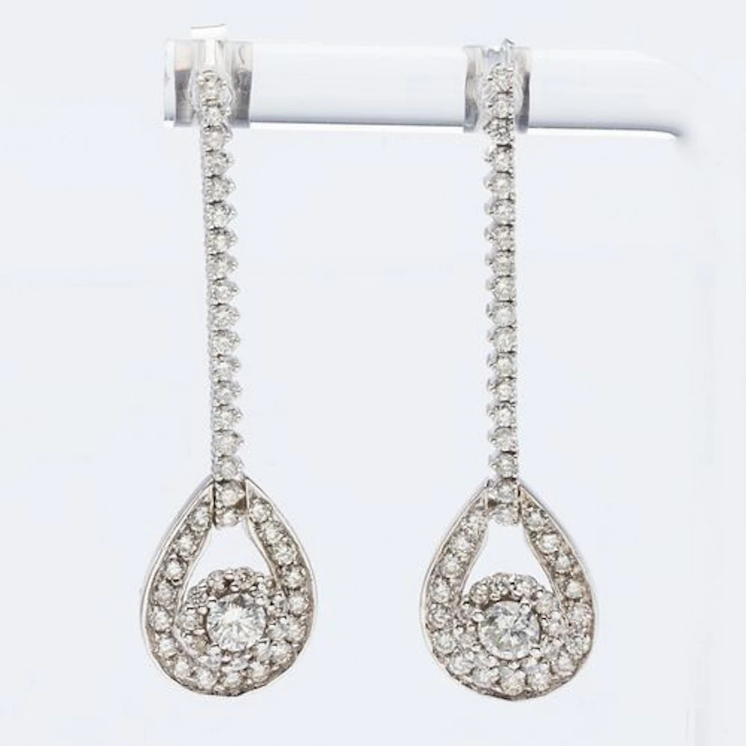 Diamond Drop 14K Earrings