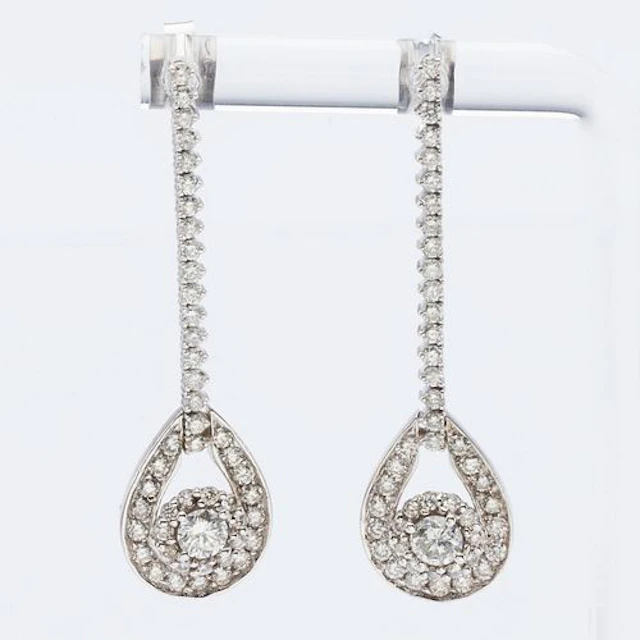 Diamond Drop 14K Earrings