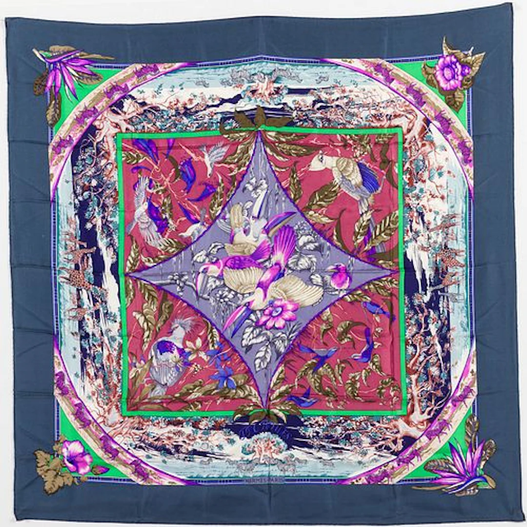 Hermes Tropiques Silk Scarf