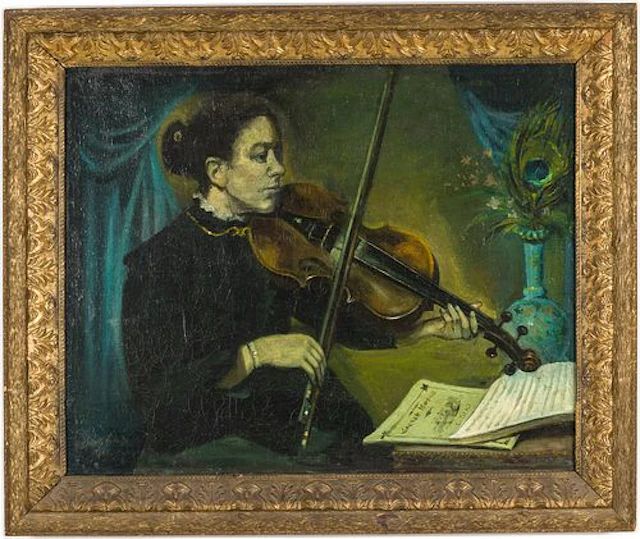 Grant, Woman Playing the Violin, Oil on Canvas, 1899