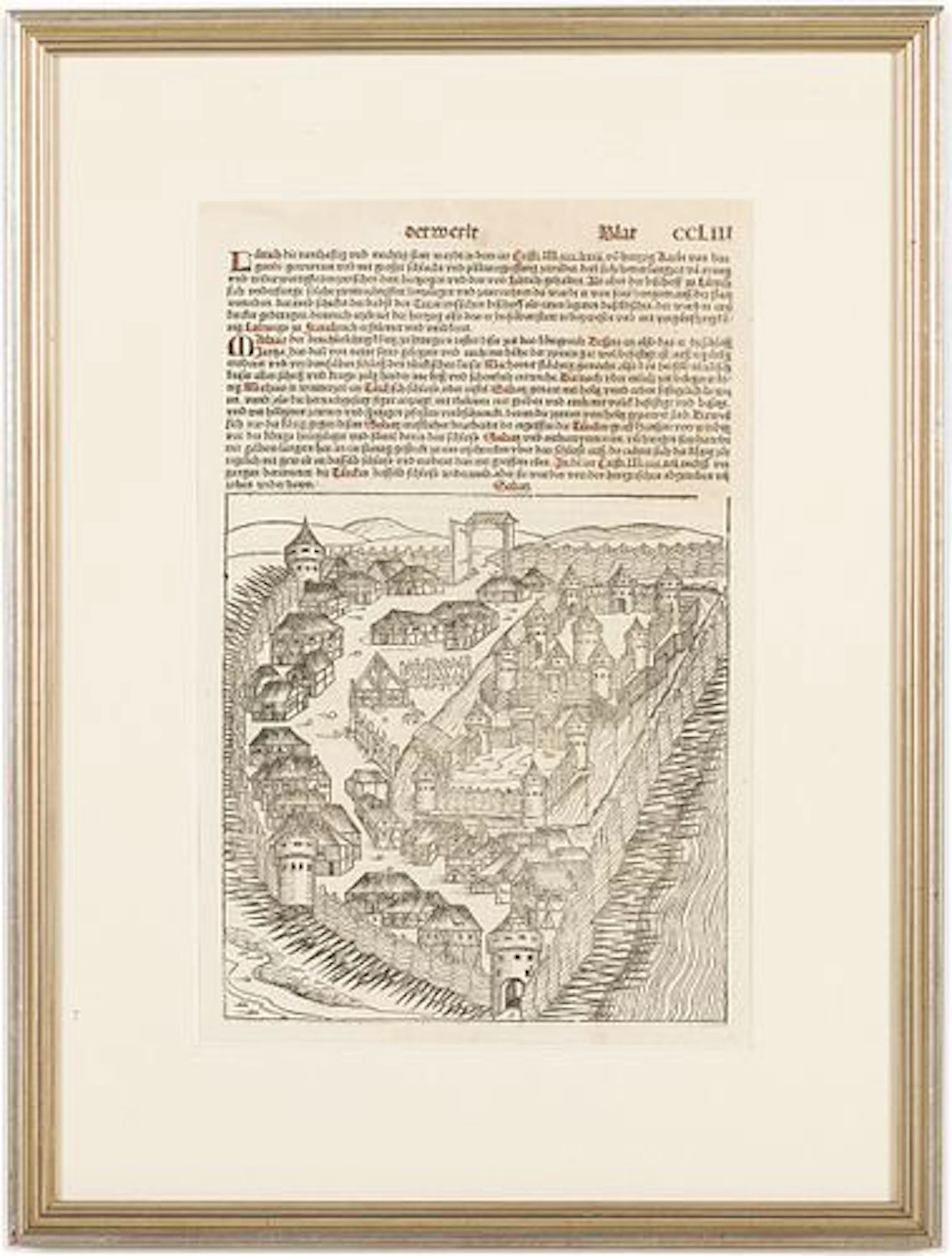 Schedel, View of Sabatz, Published 1493, Woodcut