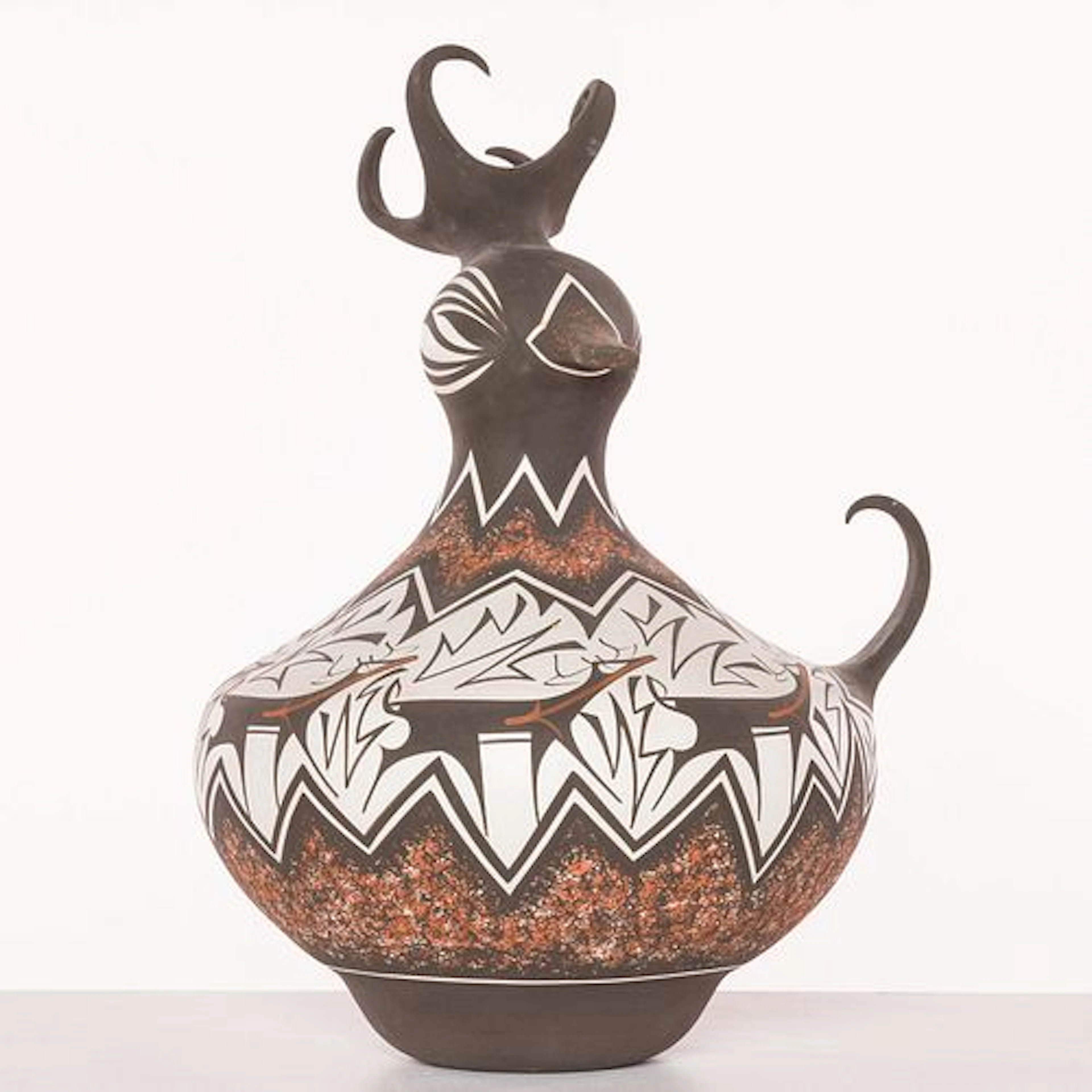Avelia & Anderson Peynetsa Zuni Pueblo Bird Pot 2012