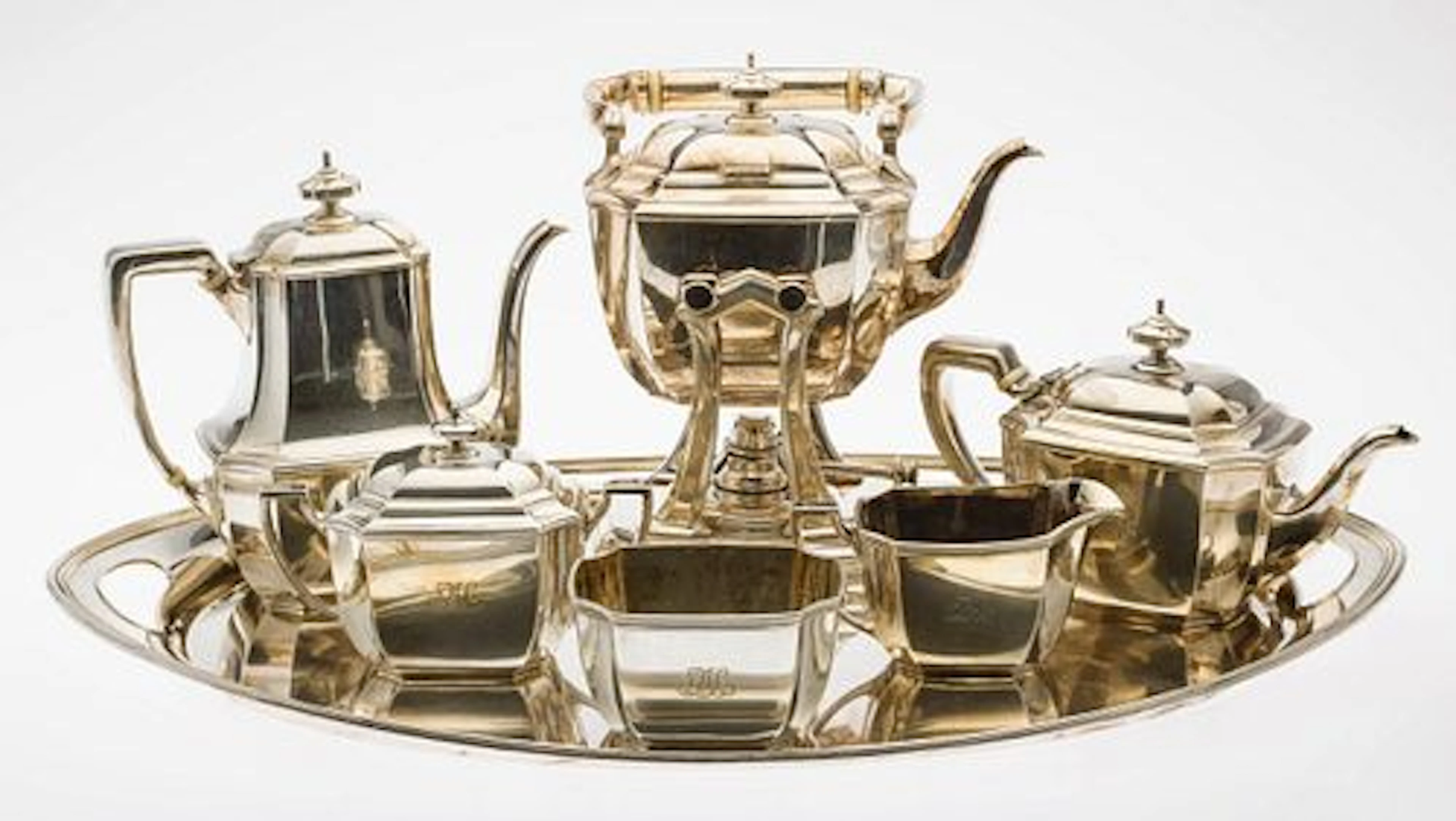 Tiffany Sterling 6 Piece Tea & Coffee Set with Tray