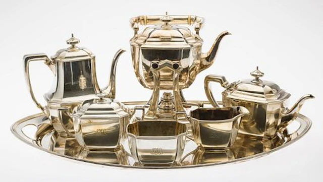 Tiffany Sterling 6 Piece Tea & Coffee Set with Tray