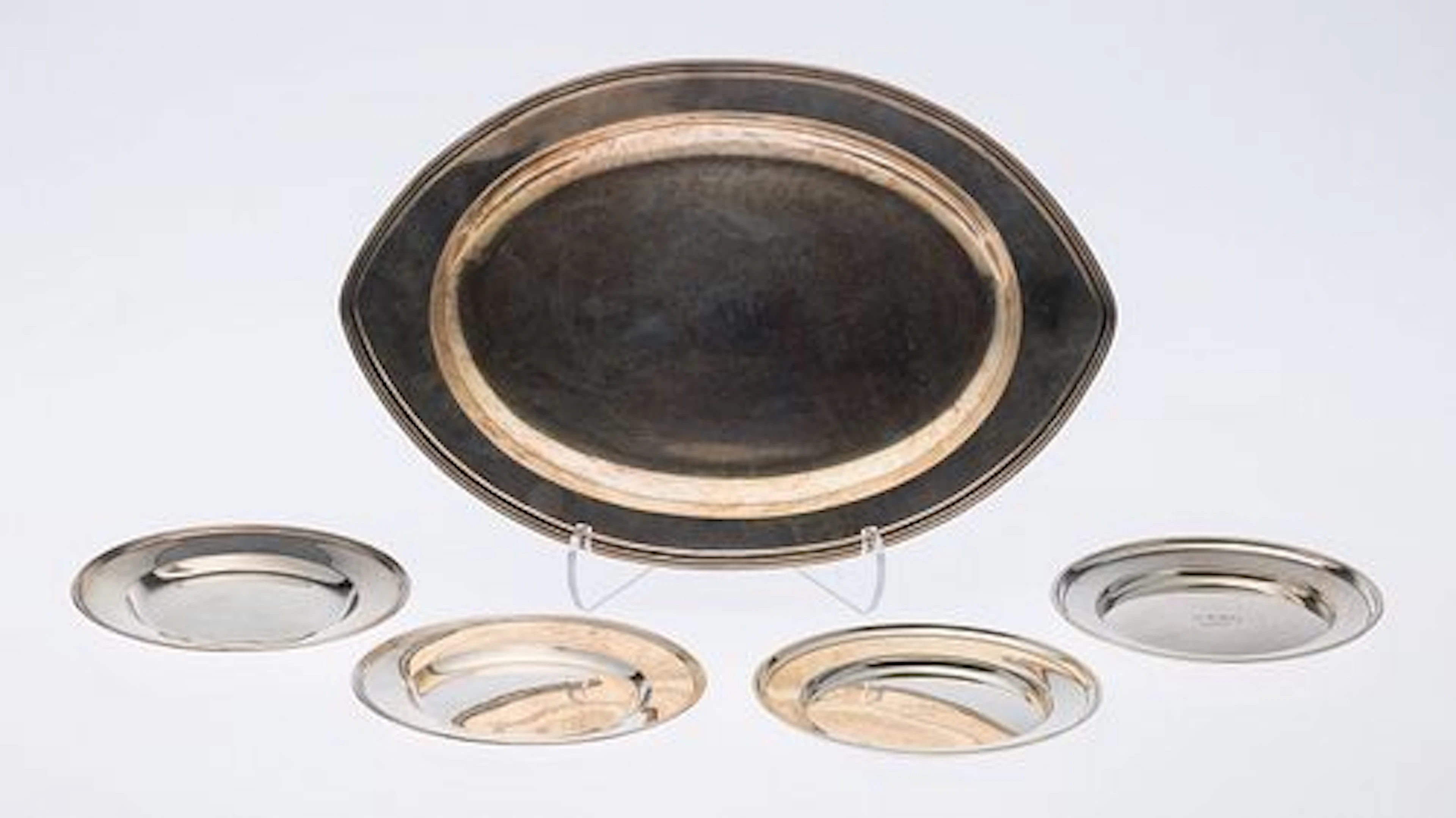 Weidlich Spoon Co Sterling Platter & 4 Butter Plates