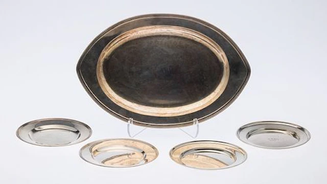 Weidlich Spoon Co Sterling Platter & 4 Butter Plates