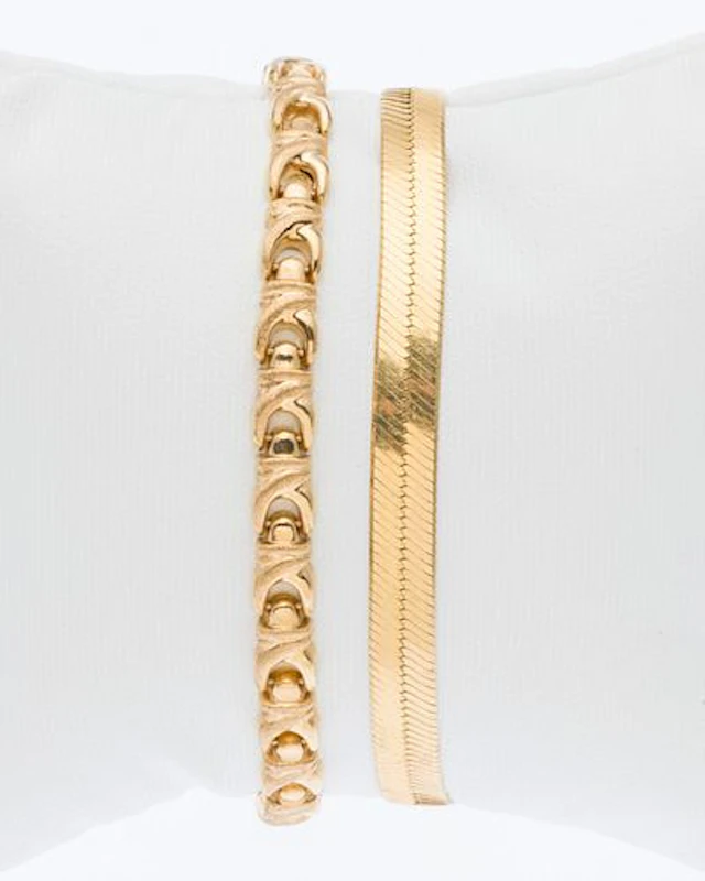 Two 14k Gold Bracelets