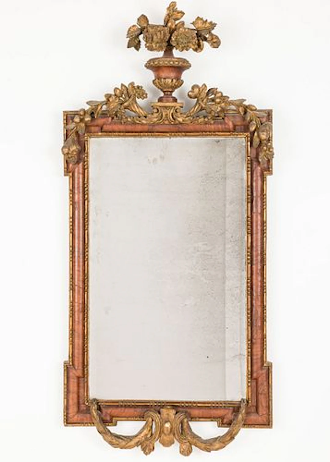 George I Style Walnut and Giltwood Mirror, 19th C