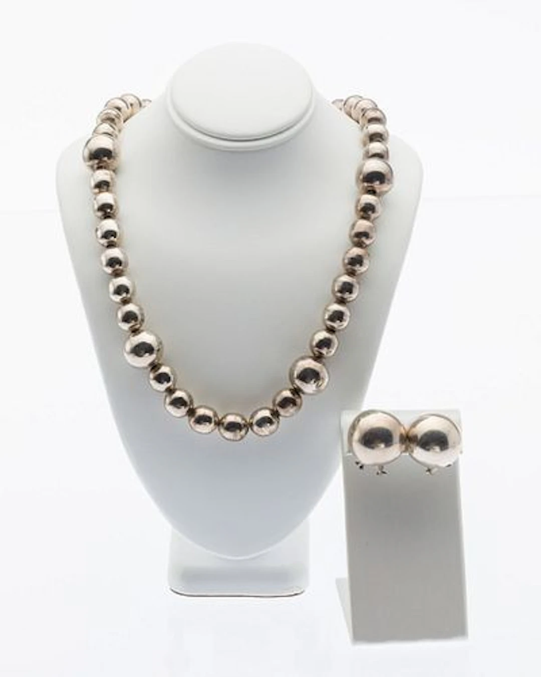 Mexican Sterling Silver Necklace & Pair of Earrings