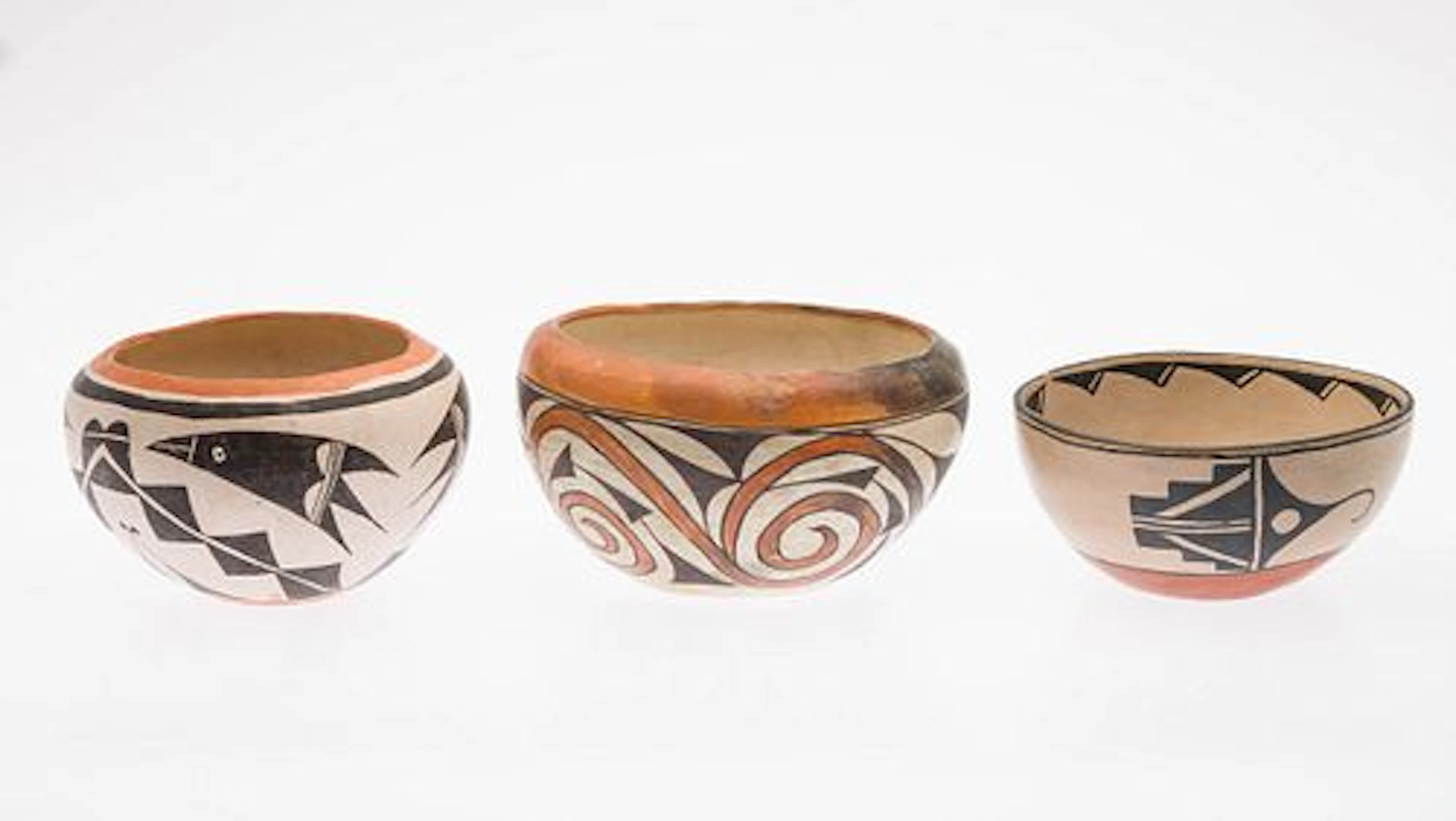 3 Native American Bowls, 20th Century