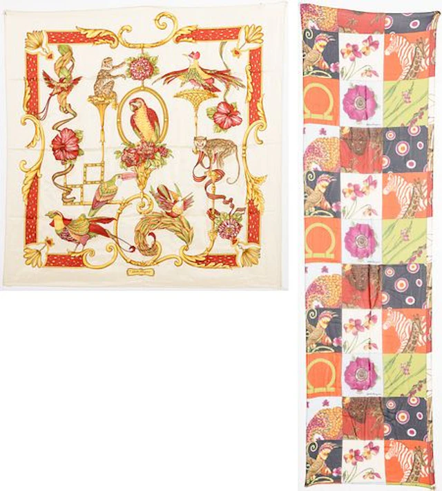 2 Salvatore Ferragamo Silk Scarves