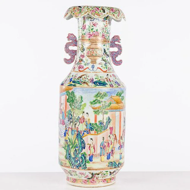 Chinese Famille Rose Large Porcelain Vase, 19th C