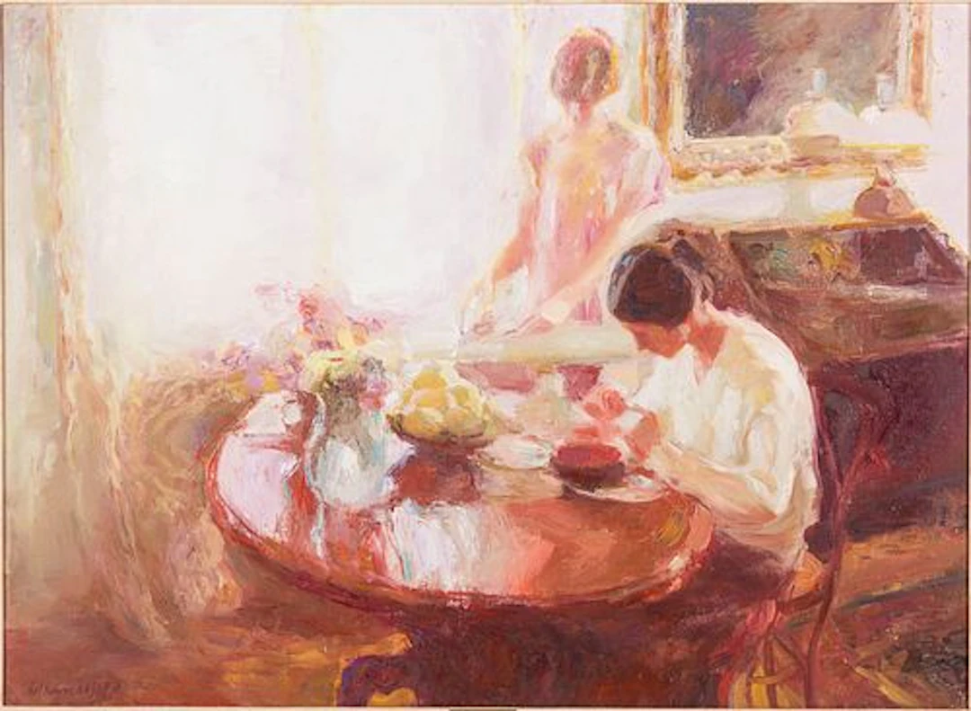 Beltran Bofill (Spanish, 1934-2009), De Sayuno, O/C