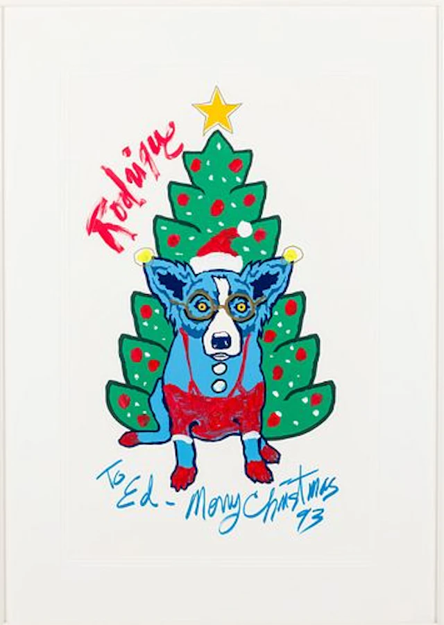 George Rodrigue (1944-2013), Blue Dog Christmas