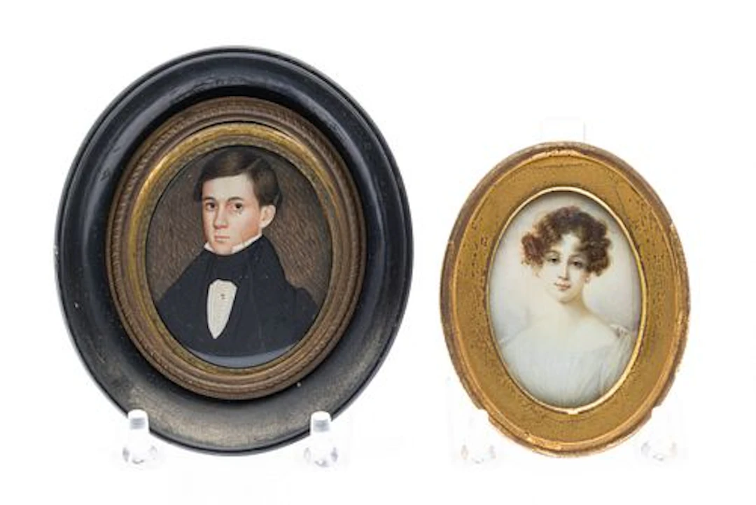 Two Portrait Miniatures, 19th Century