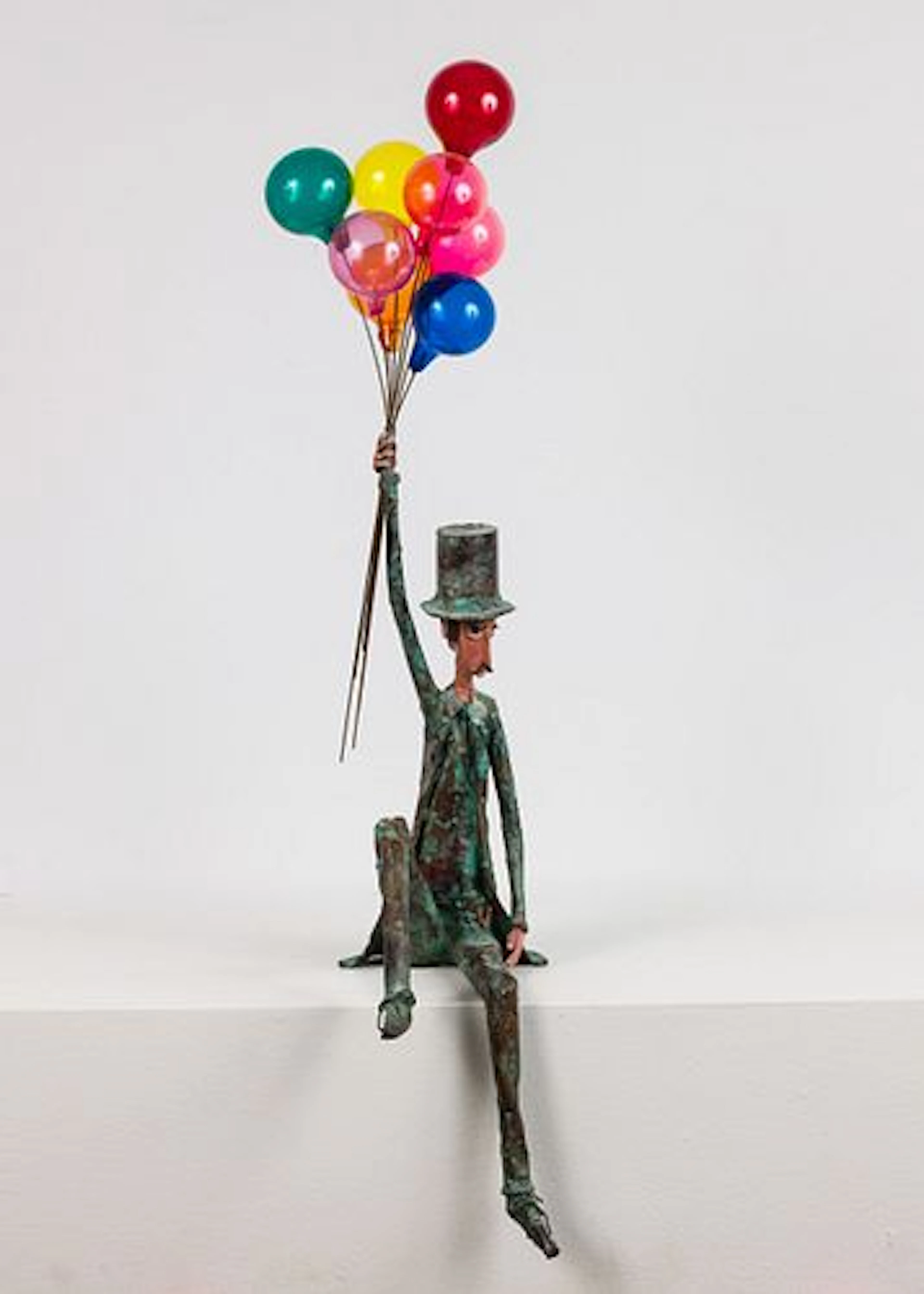 Jim Lewk (French, b. 1940), Man w Balloons, Metal