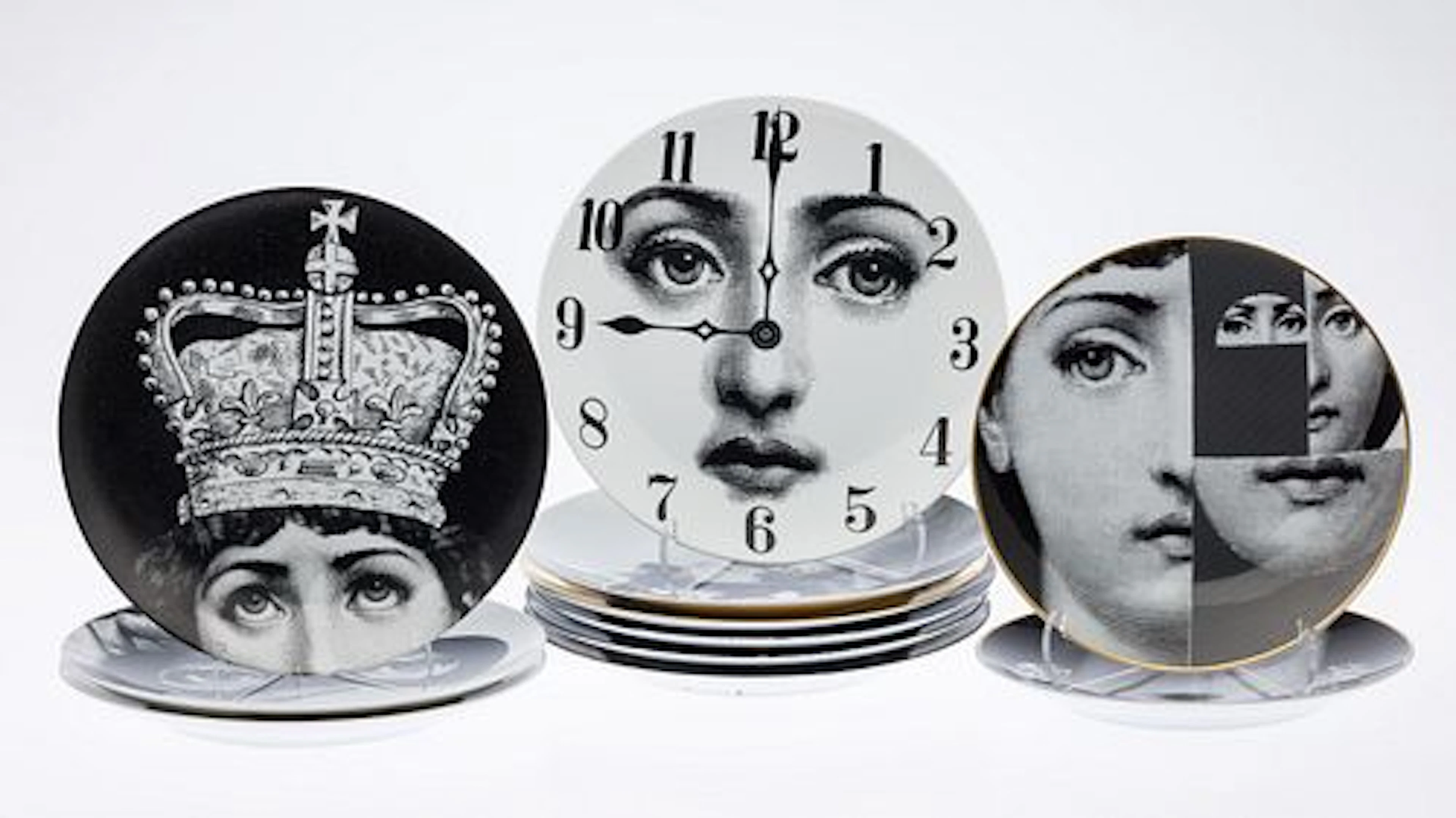 11 Fornasetti Wall Plates with Boxes