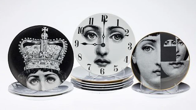 11 Fornasetti Wall Plates with Boxes