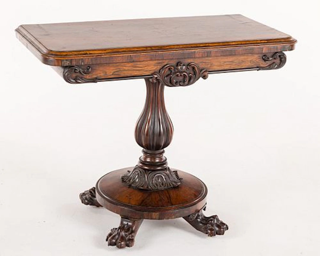 William IV Rosewood Card Table, c. 1835
