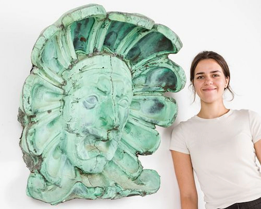 Copper Architectural Element of a Face