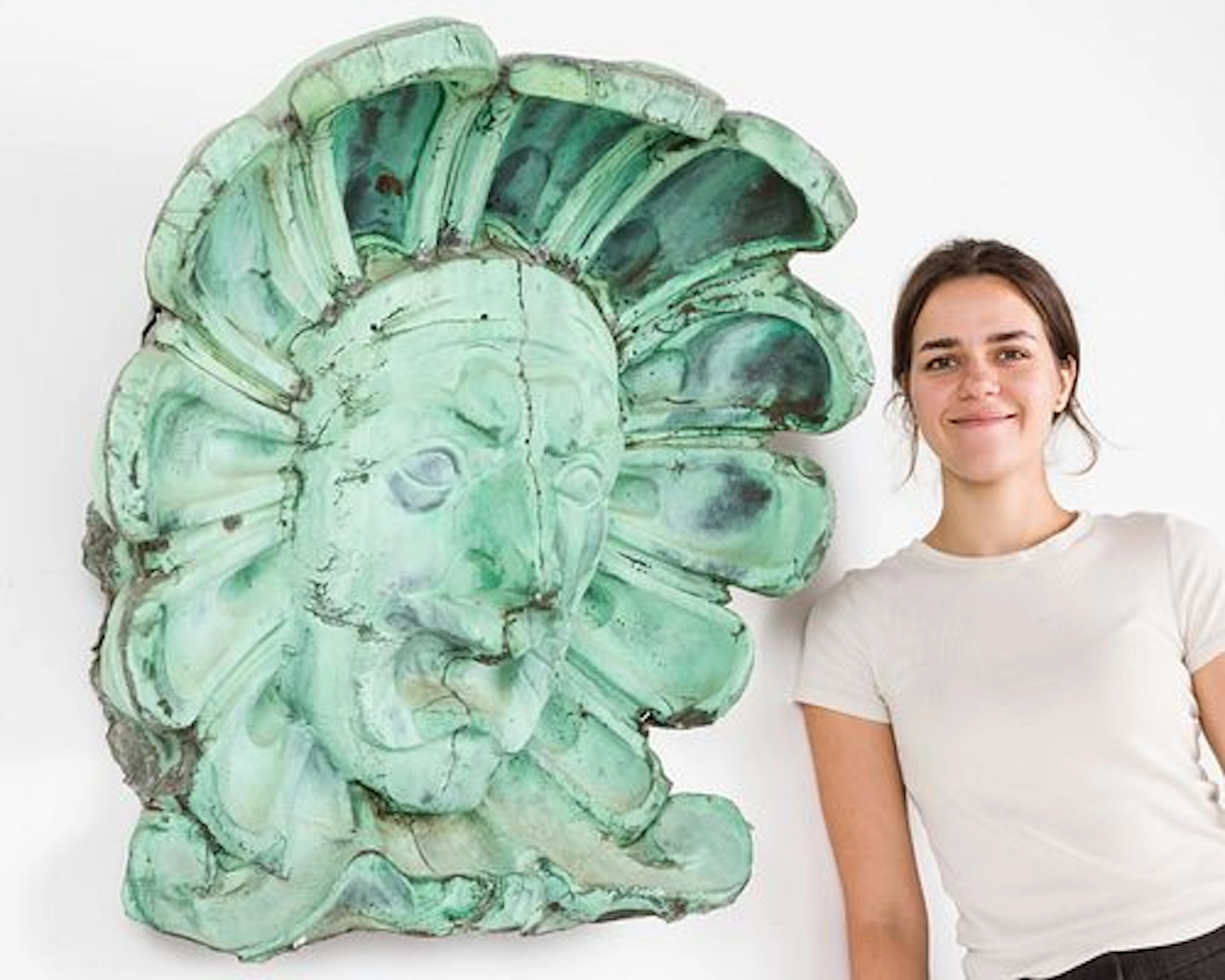 Copper Architectural Element of a Face