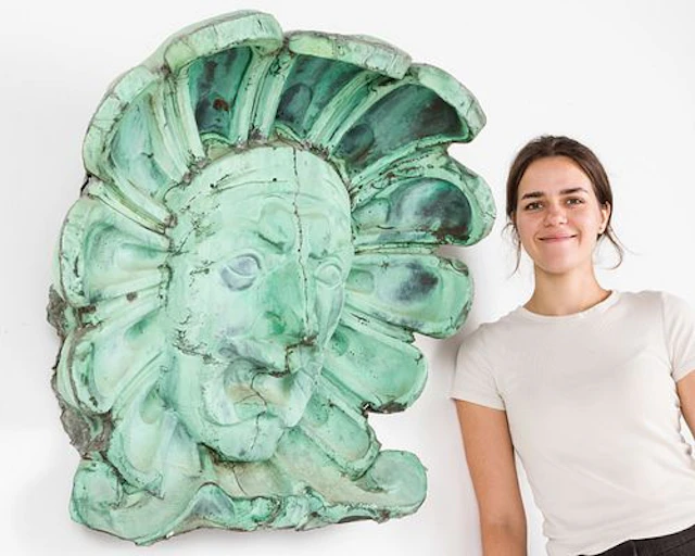 Copper Architectural Element of a Face