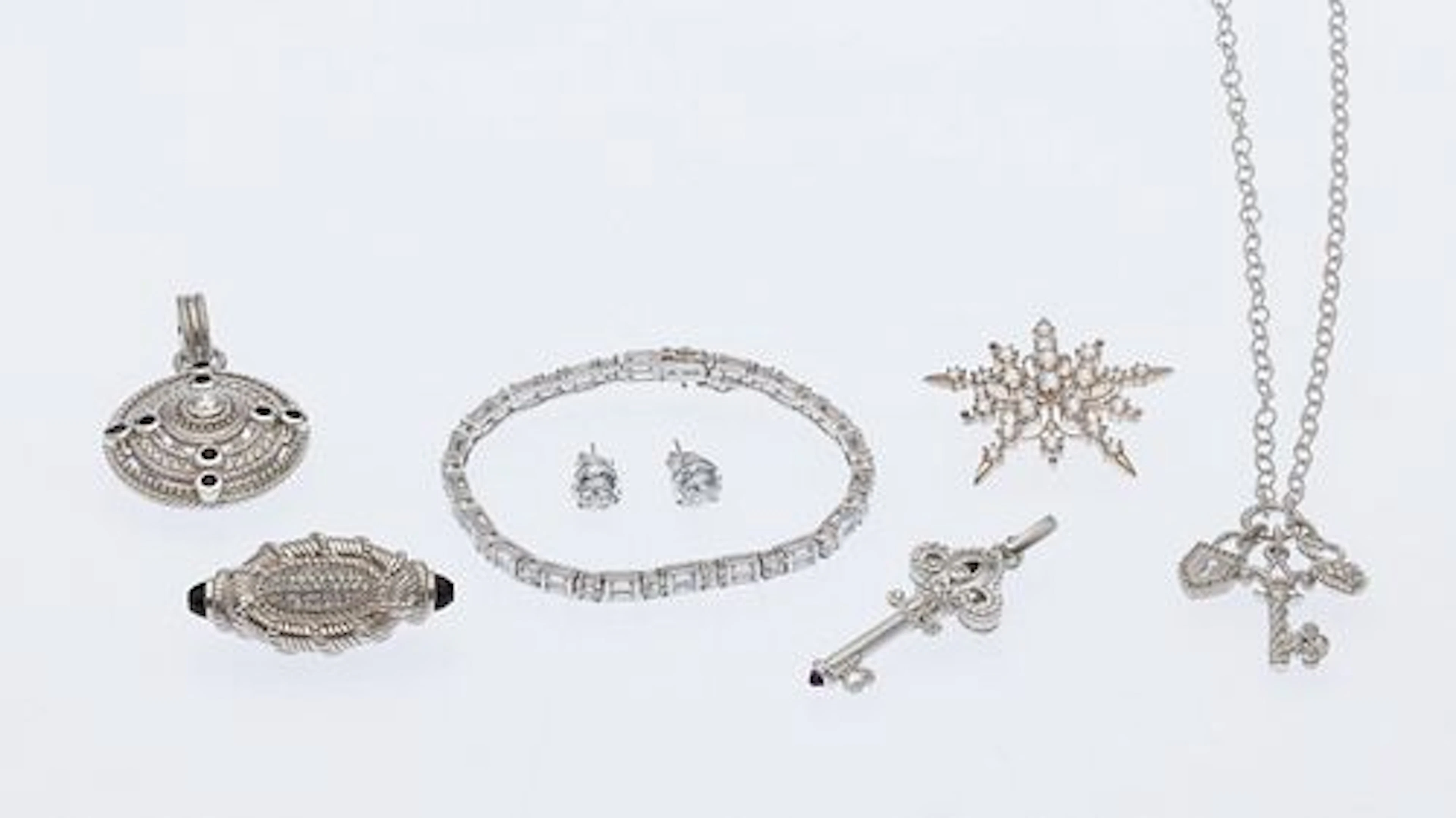 Group of Sterling Silver and CZ Jewelry, 7 pcs.