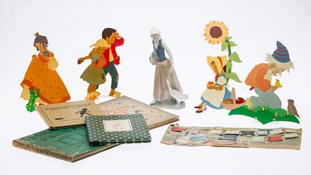 Group of Children's Books and Painted Cutouts
