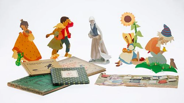 Group of Children's Books and Painted Cutouts