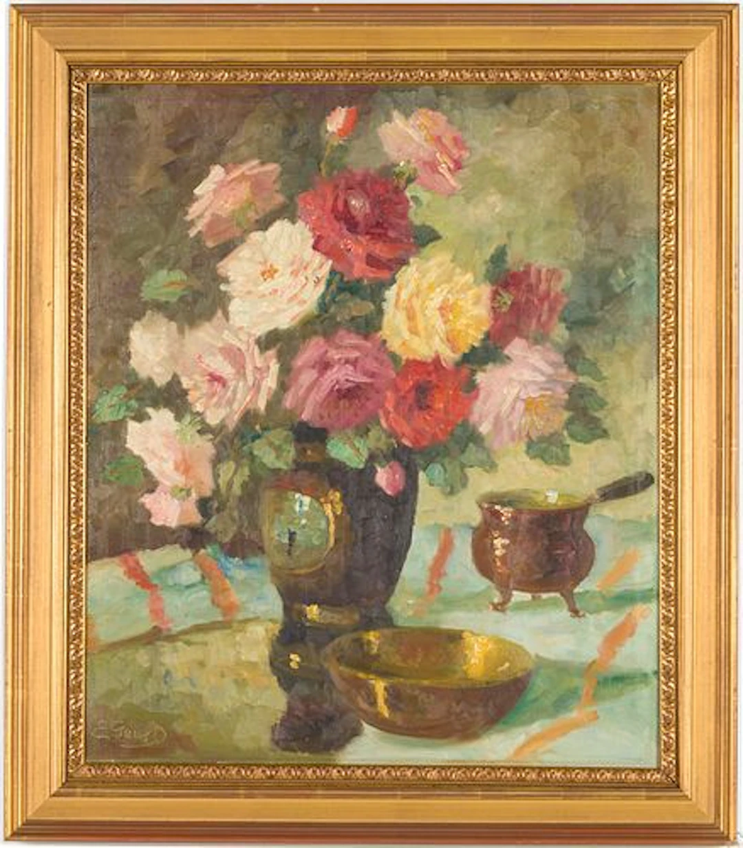 Edith Gert (Danish, 1906-1970) Still Life w Flowers
