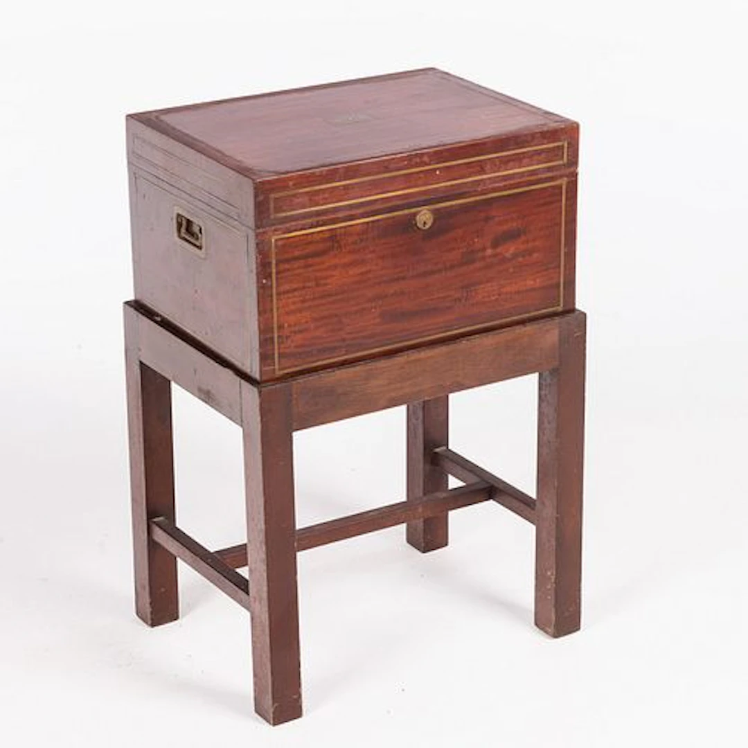 Benson & Hedges Mahogany and Brass Humidor on Stand