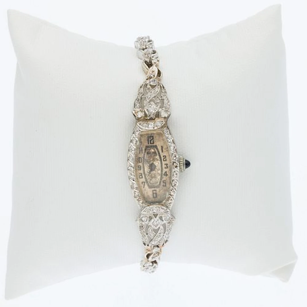 Vintage 14K Gold and Diamond Bulova Ladies Watch