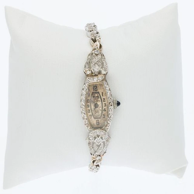 Vintage 14K Gold and Diamond Bulova Ladies Watch