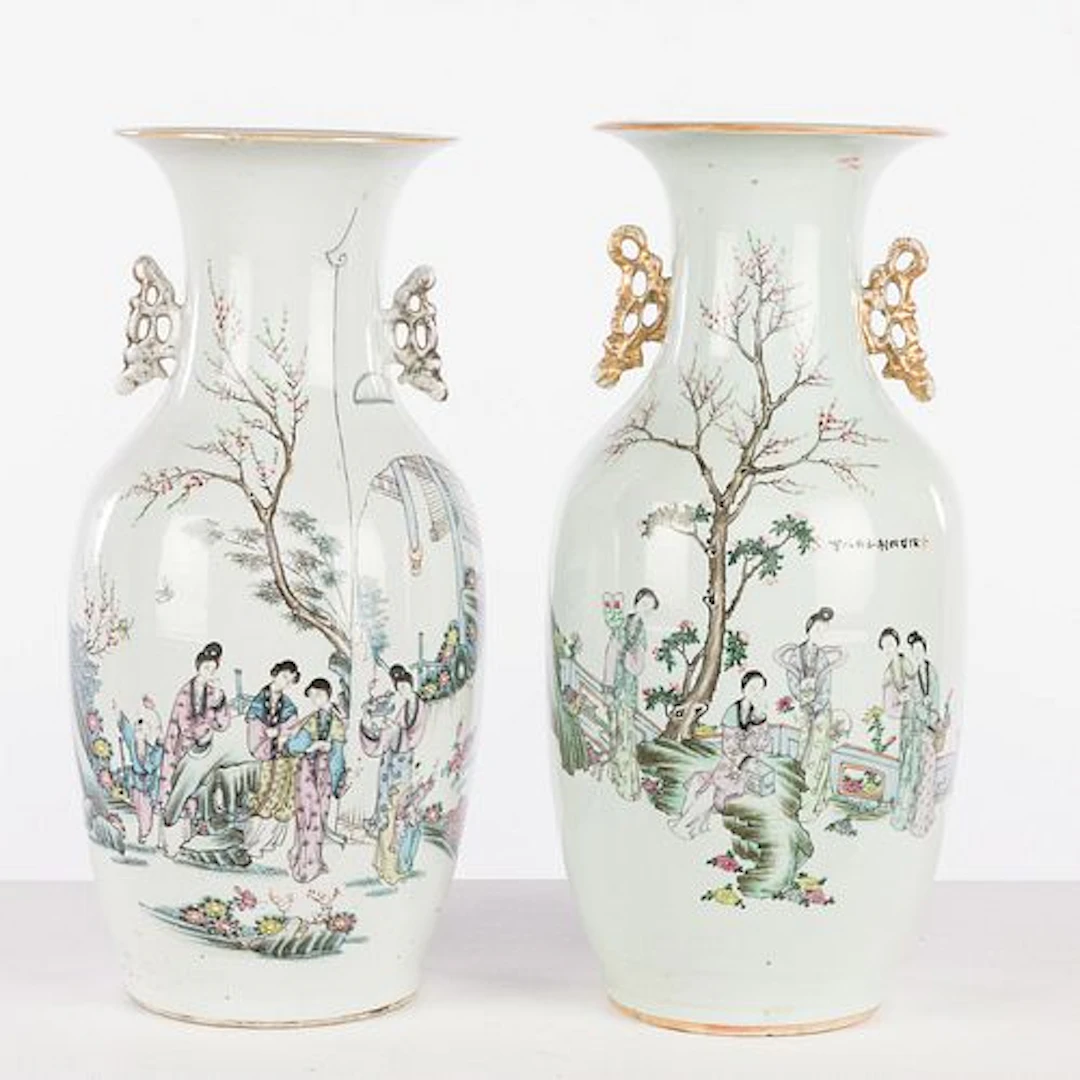 Pair of Chinese Porcelain Vases, First Half 20th C