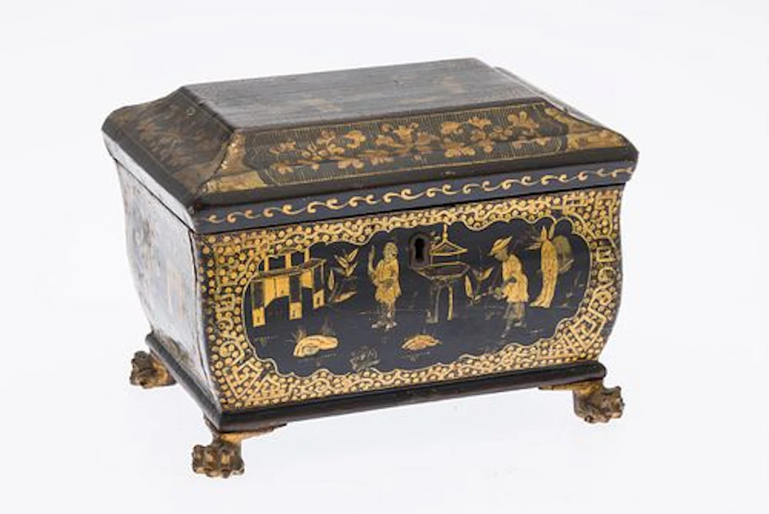 Chinese Black Lacquer Sewing Box, 19th Century