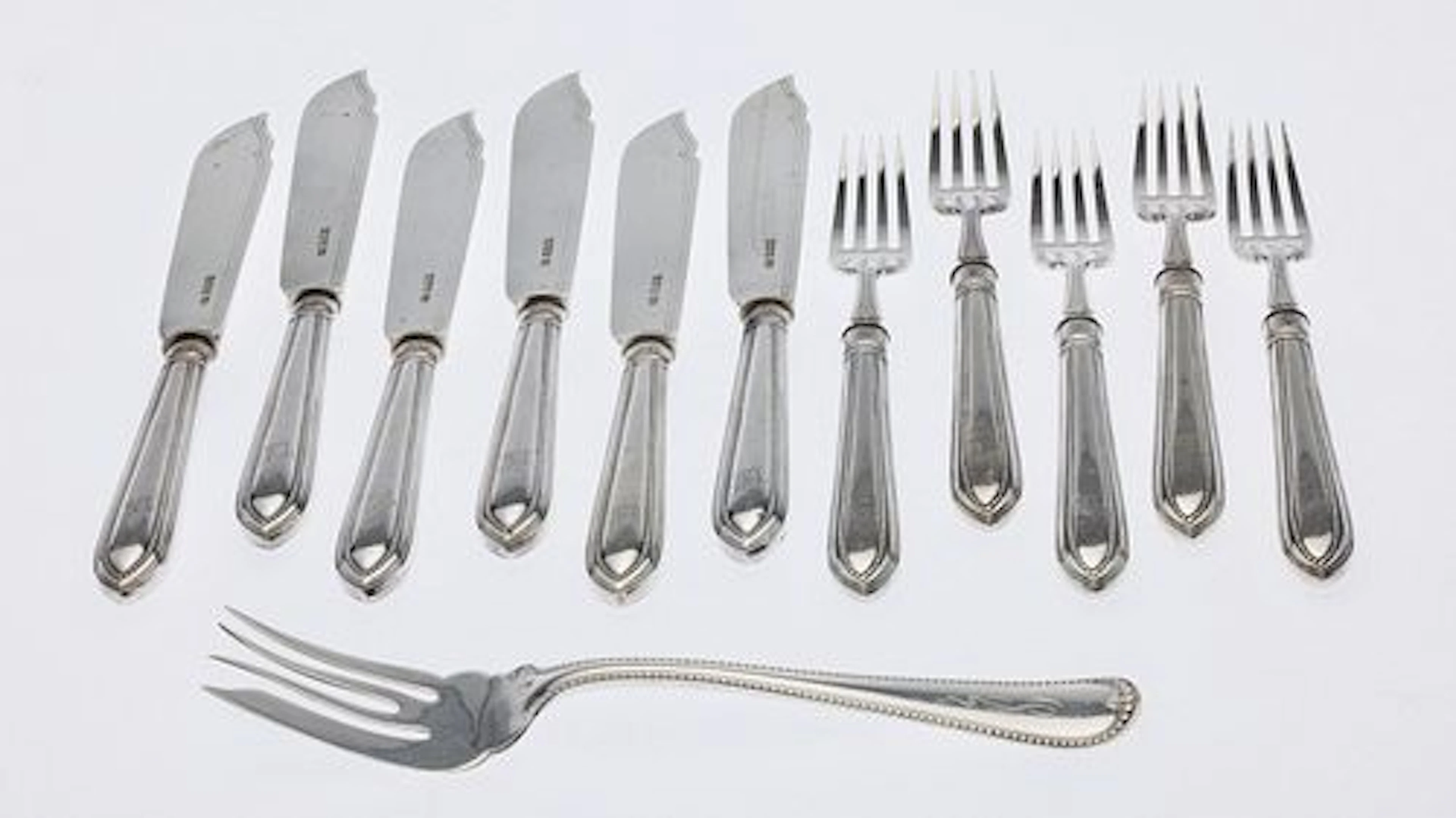 English Sterling Fish Forks & Knives & Gorham Fork