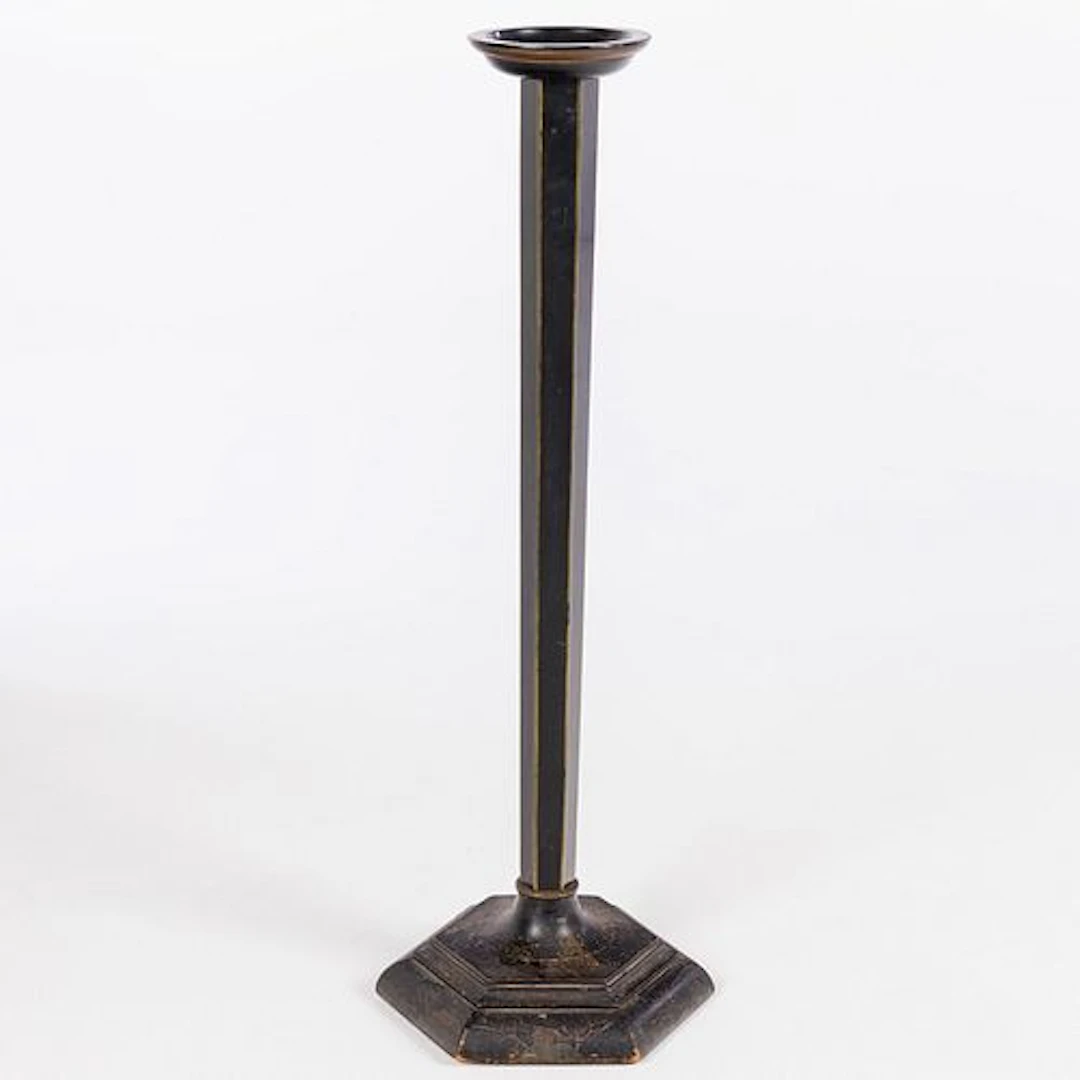 Black Lacquer Chinoiserie Pedestal
