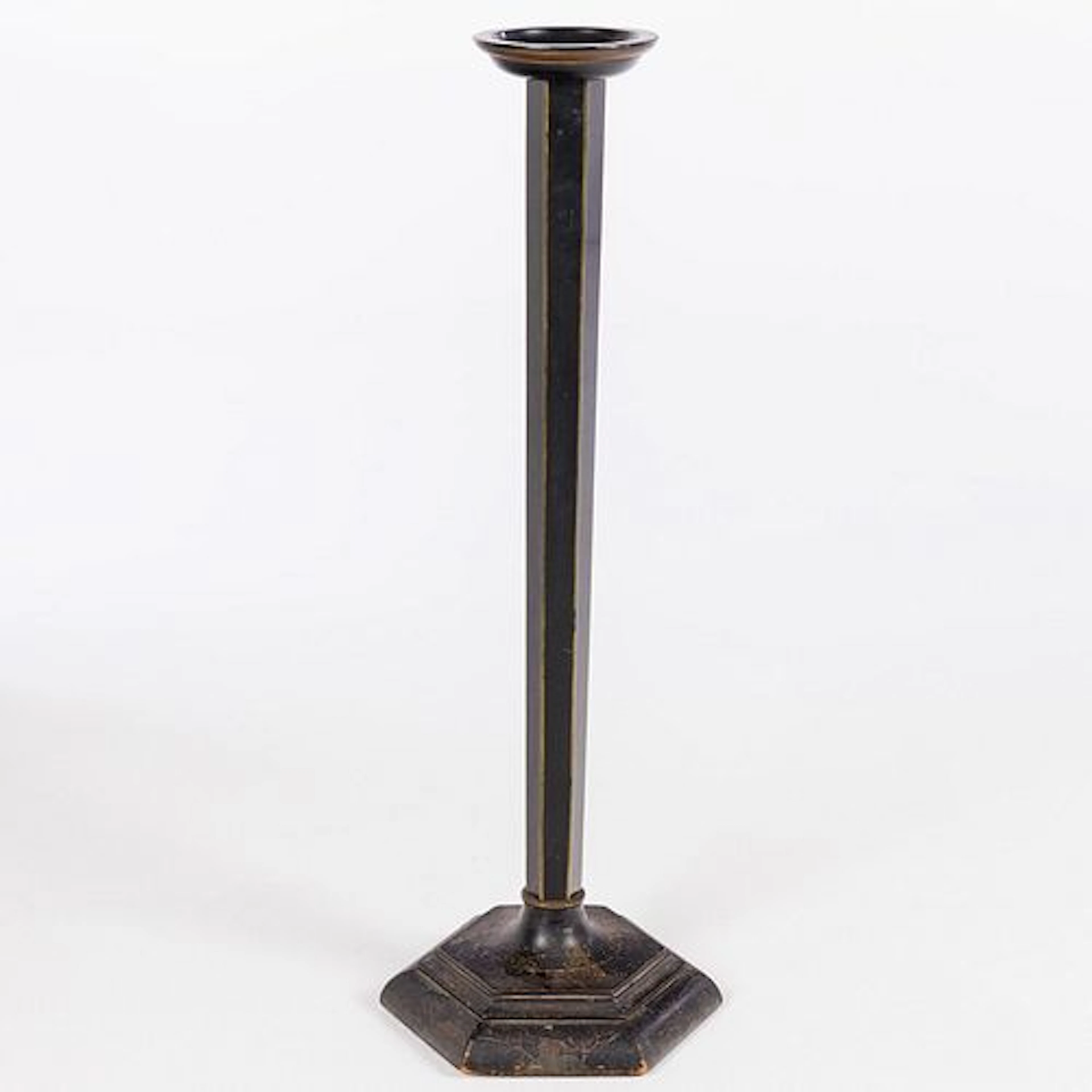Black Lacquer Chinoiserie Pedestal
