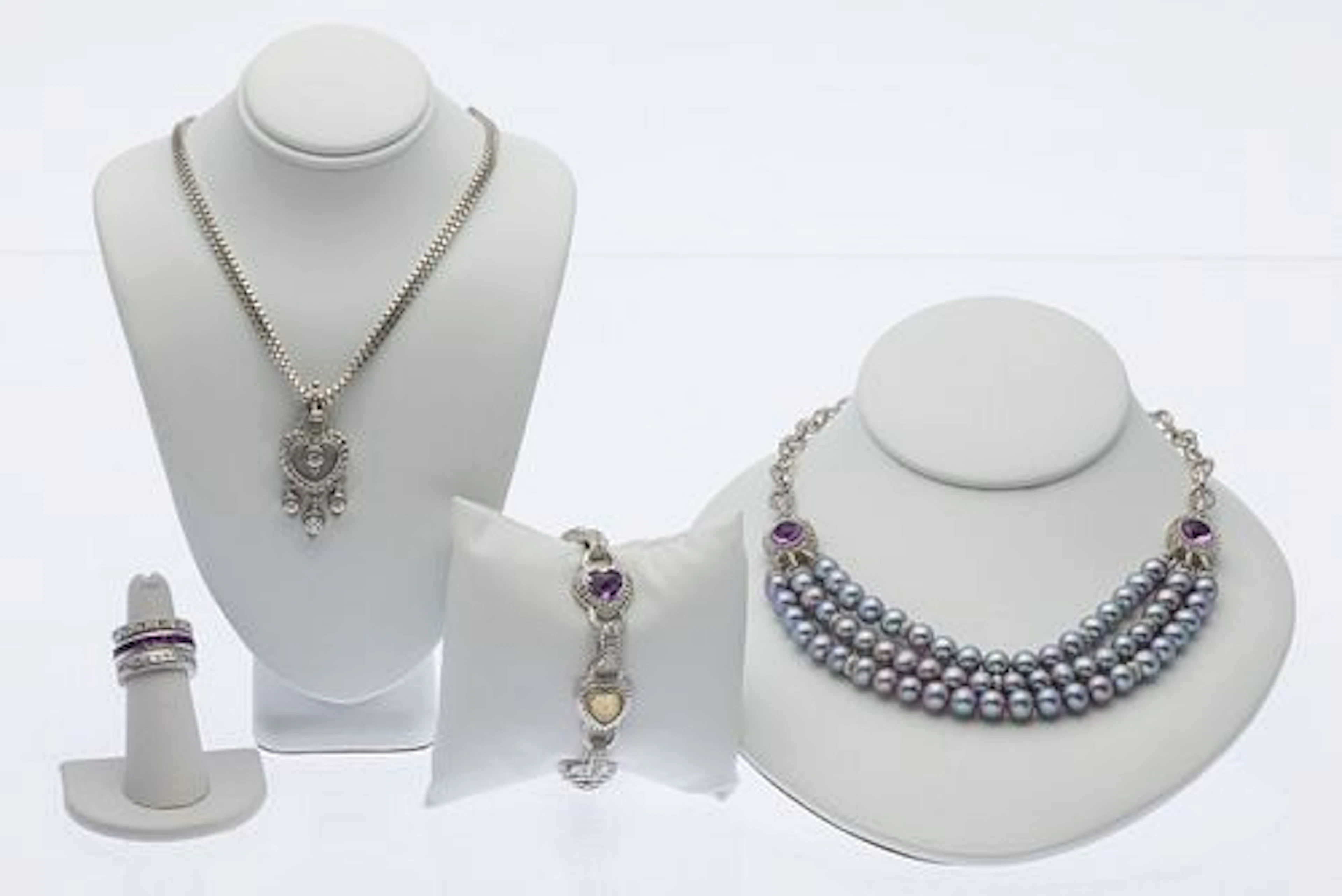 Judith Ripka Strling, Pearl & Gemstone Jewelry 6 pcs